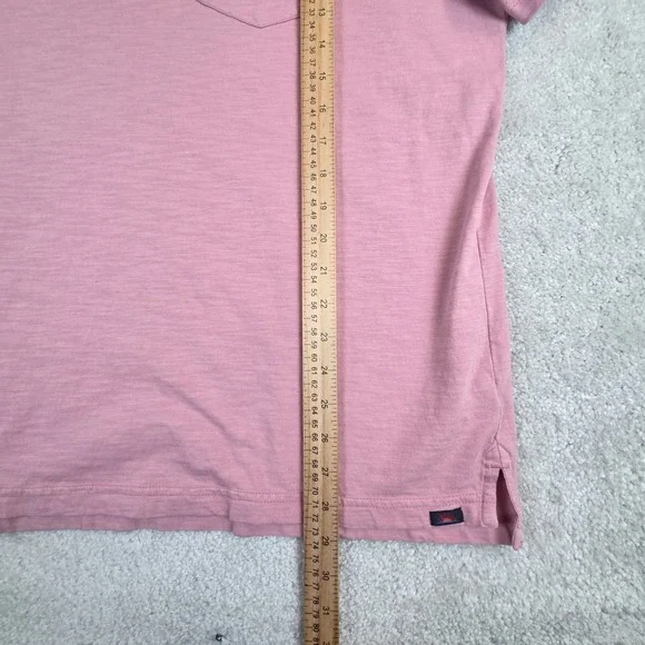 Faherty Sunwashed Organic Cotton Polo Shirt Mens XL Pink Slub Pocket Lightweight - Picture 8 of 9